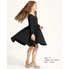 image:imageStelle Girls Cotton Long Sleeve Dress Twirl Skater Dress 312Y  Criss Cross BackA LineCrew NeckCotton Dress for Tie Dye School Dance Casual Birthday Christmas Easter Spring Fall WinterBlack