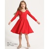 image:imageStelle Girls Cotton Long Sleeve Dress Twirl Skater Dress 312Y  Criss Cross BackA LineCrew NeckCotton Dress for Tie Dye School Dance Casual Birthday Christmas Easter Spring Fall WinterRed