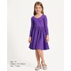 image:imageStelle Girls Cotton Long Sleeve Dress Twirl Skater Dress 312Y  Criss Cross BackA LineCrew NeckCotton Dress for Tie Dye School Dance Casual Birthday Christmas Easter Spring Fall WinterPurple