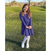 image:imageStelle Girls Cotton Long Sleeve Dress Twirl Skater Dress 312Y  Criss Cross BackA LineCrew NeckCotton Dress for Tie Dye School Dance Casual Birthday Christmas Easter Spring Fall WinterIndigo
