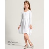 image:imageStelle Girls Cotton Long Sleeve Dress Twirl Skater Dress 312Y  Criss Cross BackA LineCrew NeckCotton Dress for Tie Dye School Dance Casual Birthday Christmas Easter Spring Fall WinterWhite