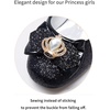 image:imageStelle Girls Dress Shoes Glitter Princess Low Heels for Party Wedding Prom  Shiny glitter finish Bowknot charms 1 inch Low Heel Cushioned comfort Dressup Special occasions Comfortable fitT13black Glitter