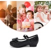image:imageStelle Girls Dress Shoes Glitter Princess Low Heels for Party Wedding Prom  Shiny glitter finish Bowknot charms 1 inch Low Heel Cushioned comfort Dressup Special occasions Comfortable fitT08black Glitter