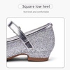 image:imageStelle Girls Dress Shoes Glitter Princess Low Heels for Party Wedding Prom  Shiny glitter finish Bowknot charms 1 inch Low Heel Cushioned comfort Dressup Special occasions Comfortable fitSilver