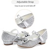 image:imageStelle Girls Dress Shoes Glitter Princess Low Heels for Party Wedding Prom  Shiny glitter finish Bowknot charms 1 inch Low Heel Cushioned comfort Dressup Special occasions Comfortable fitT13silver Glitter