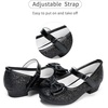 image:imageStelle Girls Dress Shoes Glitter Princess Low Heels for Party Wedding Prom  Shiny glitter finish Bowknot charms 1 inch Low Heel Cushioned comfort Dressup Special occasions Comfortable fitT08black Glitter