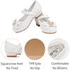 image:imageStelle Girls Dress Shoes Glitter Princess Low Heels for Party Wedding Prom  Shiny glitter finish Bowknot charms 1 inch Low Heel Cushioned comfort Dressup Special occasions Comfortable fitT13white Glitter