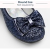 image:imageStelle Girls Dress Shoes Glitter Princess Low Heels for Party Wedding Prom  Shiny glitter finish Bowknot charms 1 inch Low Heel Cushioned comfort Dressup Special occasions Comfortable fitT08navy Glitter