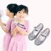 image:imageStelle Girls Dress Shoes Glitter Princess Low Heels for Party Wedding Prom  Shiny glitter finish Bowknot charms 1 inch Low Heel Cushioned comfort Dressup Special occasions Comfortable fitSilver