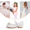 image:imageStelle Girls Dress Shoes Glitter Princess Low Heels for Party Wedding Prom  Shiny glitter finish Bowknot charms 1 inch Low Heel Cushioned comfort Dressup Special occasions Comfortable fitT13white Glitter