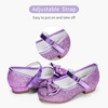 image:imageStelle Girls Dress Shoes Glitter Princess Low Heels for Party Wedding Prom  Shiny glitter finish Bowknot charms 1 inch Low Heel Cushioned comfort Dressup Special occasions Comfortable fitT08purple Glitter