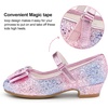 image:imageStelle Girls Dress Shoes Glitter Princess Low Heels for Party Wedding Prom  Shiny glitter finish Bowknot charms 1 inch Low Heel Cushioned comfort Dressup Special occasions Comfortable fitT08rainbow Blue