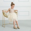 image:imageStelle Girls Dress Shoes Glitter Princess Low Heels for Party Wedding Prom  Shiny glitter finish Bowknot charms 1 inch Low Heel Cushioned comfort Dressup Special occasions Comfortable fitT08gold Glitter
