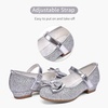 image:imageStelle Girls Dress Shoes Glitter Princess Low Heels for Party Wedding Prom  Shiny glitter finish Bowknot charms 1 inch Low Heel Cushioned comfort Dressup Special occasions Comfortable fitSilver