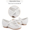 image:imageStelle Girls Dress Shoes Glitter Princess Low Heels for Party Wedding Prom  Shiny glitter finish Bowknot charms 1 inch Low Heel Cushioned comfort Dressup Special occasions Comfortable fitT13white Glitter
