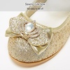 image:imageStelle Girls Dress Shoes Glitter Princess Low Heels for Party Wedding Prom  Shiny glitter finish Bowknot charms 1 inch Low Heel Cushioned comfort Dressup Special occasions Comfortable fitT16gold Glitter