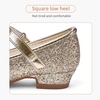 image:imageStelle Girls Dress Shoes Glitter Princess Low Heels for Party Wedding Prom  Shiny glitter finish Bowknot charms 1 inch Low Heel Cushioned comfort Dressup Special occasions Comfortable fitT08gold Glitter