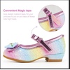 image:imageStelle Girls Dress Shoes Glitter Princess Low Heels for Party Wedding Prom  Shiny glitter finish Bowknot charms 1 inch Low Heel Cushioned comfort Dressup Special occasions Comfortable fitT08rainbow