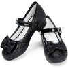 image:imageStelle Girls Dress Shoes Glitter Princess Low Heels for Party Wedding Prom  Shiny glitter finish Bowknot charms 1 inch Low Heel Cushioned comfort Dressup Special occasions Comfortable fitT08black Glitter