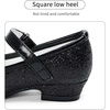 image:imageStelle Girls Dress Shoes Glitter Princess Low Heels for Party Wedding Prom  Shiny glitter finish Bowknot charms 1 inch Low Heel Cushioned comfort Dressup Special occasions Comfortable fitT08black Glitter