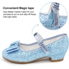 image:imageStelle Girls Dress Shoes Glitter Princess Low Heels for Party Wedding Prom  Shiny glitter finish Bowknot charms 1 inch Low Heel Cushioned comfort Dressup Special occasions Comfortable fitT08icy Blue