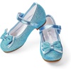 image:imageStelle Girls Dress Shoes Glitter Princess Low Heels for Party Wedding Prom  Shiny glitter finish Bowknot charms 1 inch Low Heel Cushioned comfort Dressup Special occasions Comfortable fitT08elsa Blue Glitter