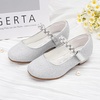 image:imageStelle Girls Dress Shoes with Jeweled Strap for Wedding Flower Girl Party  Sparkling jewel strap Cushioned comfort Hookandloop closure School Dress occasions Patent finish Glitter finishSilver