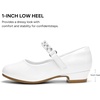 image:imageStelle Girls Dress Shoes with Jeweled Strap for Wedding Flower Girl Party  Sparkling jewel strap Cushioned comfort Hookandloop closure School Dress occasions Patent finish Glitter finishWhite