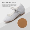 image:imageStelle Girls Dress Shoes with Jeweled Strap for Wedding Flower Girl Party  Sparkling jewel strap Cushioned comfort Hookandloop closure School Dress occasions Patent finish Glitter finishSilver