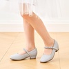 image:imageStelle Girls Dress Shoes with Jeweled Strap for Wedding Flower Girl Party  Sparkling jewel strap Cushioned comfort Hookandloop closure School Dress occasions Patent finish Glitter finishSilver