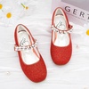 image:imageStelle Girls Dress Shoes with Jeweled Strap for Wedding Flower Girl Party  Sparkling jewel strap Cushioned comfort Hookandloop closure School Dress occasions Patent finish Glitter finishRed