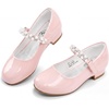image:imageStelle Girls Dress Shoes with Jeweled Strap for Wedding Flower Girl Party  Sparkling jewel strap Cushioned comfort Hookandloop closure School Dress occasions Patent finish Glitter finishPink