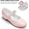 image:imageStelle Girls Dress Shoes with Jeweled Strap for Wedding Flower Girl Party  Sparkling jewel strap Cushioned comfort Hookandloop closure School Dress occasions Patent finish Glitter finishPink