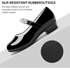 image:imageStelle Girls Dress Shoes with Jeweled Strap for Wedding Flower Girl Party  Sparkling jewel strap Cushioned comfort Hookandloop closure School Dress occasions Patent finish Glitter finishBlack