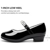 image:imageStelle Girls Dress Shoes with Jeweled Strap for Wedding Flower Girl Party  Sparkling jewel strap Cushioned comfort Hookandloop closure School Dress occasions Patent finish Glitter finishBlack