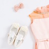 image:imageStelle Girls Dress Shoes with Jeweled Strap for Wedding Flower Girl Party  Sparkling jewel strap Cushioned comfort Hookandloop closure School Dress occasions Patent finish Glitter finishChampagne Flower