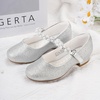 image:imageStelle Girls Dress Shoes with Jeweled Strap for Wedding Flower Girl Party  Sparkling jewel strap Cushioned comfort Hookandloop closure School Dress occasions Patent finish Glitter finishSiliver2