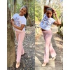 image:imageStelle Girls Flare Leggings High Waisted for Dance Yoga School Daily Wear  ButterySoftBreathable 4way stretch fabric with flared designMoisturewicking comfort for yogaDanceSchool casual outfit1pc Pink