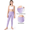 image:imageStelle Girls Fleece Lined Leggings with Hidden Pocket High Waisted 2 Packs  Warm Fleece LiningHidden PocketHighWaisted FitSoft 4Way StretchMoistureWicking Comfort for YogaDance Winter WearLilac