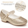 image:imageStelle Girls Mary Jane Dress Shoes Low Heel Glitter Patent Bow Kids Party Wedding Flower Girl School ShoesToddlerLittleBig KidGlitter Mary Janegold