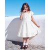 image:imageStelle Girls Summer Casual Smocked Dress 515 Years  Square NeckSmocked BackCotton LiningShort SleeveDouble LayerA LineTwirlVacation School Beach Holiday Skater DressWhite