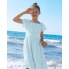 image:imageStelle Girls Summer Casual Smocked Dress 515 Years  Square NeckSmocked BackCotton LiningShort SleeveDouble LayerA LineTwirlVacation School Beach Holiday Skater DressLight Blue
