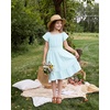 image:imageStelle Girls Summer Casual Smocked Dress 515 Years  Square NeckSmocked BackCotton LiningShort SleeveDouble LayerA LineTwirlVacation School Beach Holiday Skater DressLight Blue