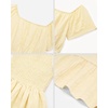 image:imageStelle Girls Summer Casual Smocked Dress 515 Years  Square NeckSmocked BackCotton LiningShort SleeveDouble LayerA LineTwirlVacation School Beach Holiday Skater DressButter