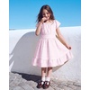 image:imageStelle Girls Summer Casual Smocked Dress 515 Years  Square NeckSmocked BackCotton LiningShort SleeveDouble LayerA LineTwirlVacation School Beach Holiday Skater DressLilac