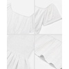 image:imageStelle Girls Summer Casual Smocked Dress 515 Years  Square NeckSmocked BackCotton LiningShort SleeveDouble LayerA LineTwirlVacation School Beach Holiday Skater DressWhite