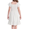 image:imageStelle Girls Summer Casual Smocked Dress 515 Years  Square NeckSmocked BackCotton LiningShort SleeveDouble LayerA LineTwirlVacation School Beach Holiday Skater DressWhite