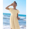 image:imageStelle Girls Summer Casual Smocked Dress 515 Years  Square NeckSmocked BackCotton LiningShort SleeveDouble LayerA LineTwirlVacation School Beach Holiday Skater DressButter