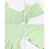 image:imageStelle Girls Summer Casual Smocked Dress 515 Years  Square NeckSmocked BackCotton LiningShort SleeveDouble LayerA LineTwirlVacation School Beach Holiday Skater DressPastel Green