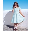 image:imageStelle Girls Summer Casual Smocked Dress 515 Years  Square NeckSmocked BackCotton LiningShort SleeveDouble LayerA LineTwirlVacation School Beach Holiday Skater DressLight Blue